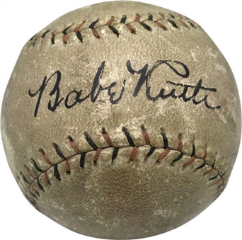 Babe Ruth Single Signed Game Used Baseball (JSA & Letter of Provenance) 